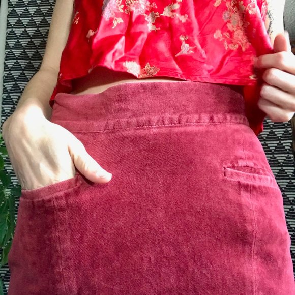 vtg velvet hi waist skirt - Picture 3 of 12